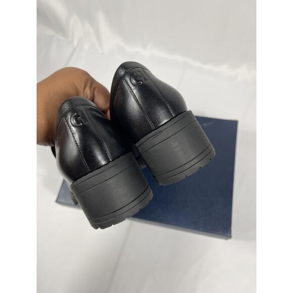 Cole Haan Camea Lug Loafer Shoes Women's Size 7 Black Leather Classic Penny Moc - Picture 5 of 6